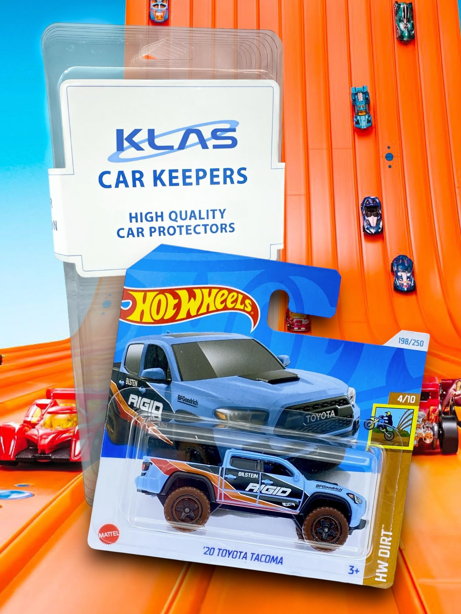 Hot Wheels '20 Toyota Tacoma (Blue, Black, Orange & Red) 4/10 HW Dirt, 2024-198/250 (Short Card) - Image 3