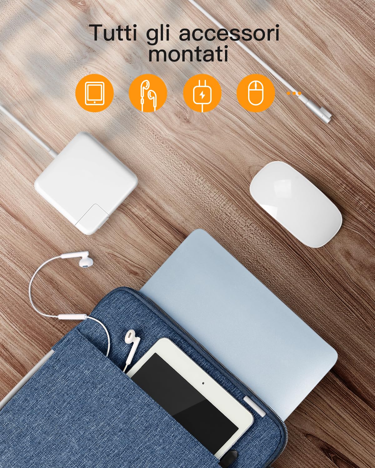 Inateck 360° 13-13.6 Pollici Borsa Porta Pc Compatibile con Macbook Air 13 M5 2026, M3/M2/M1 2012-2024, MacBook Pro 13 2012-2022, MacBook Pro 14 M5/M4/M3/M2/M1 Pro/Max 2025-2021