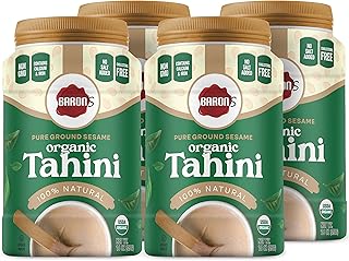 Baron's USDA Organic Tahini Pure Sesame Paste | 4 x 16 oz Jars | Rich Cr...