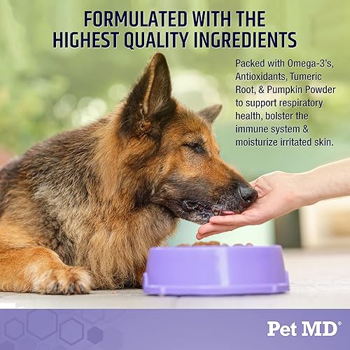 Miniatura 4 de Pet MD Allergy Aid - Masticables para alergias para cachorros y perros con quercetina y calabaza, alivio de alergias inmunitarias y estacionales