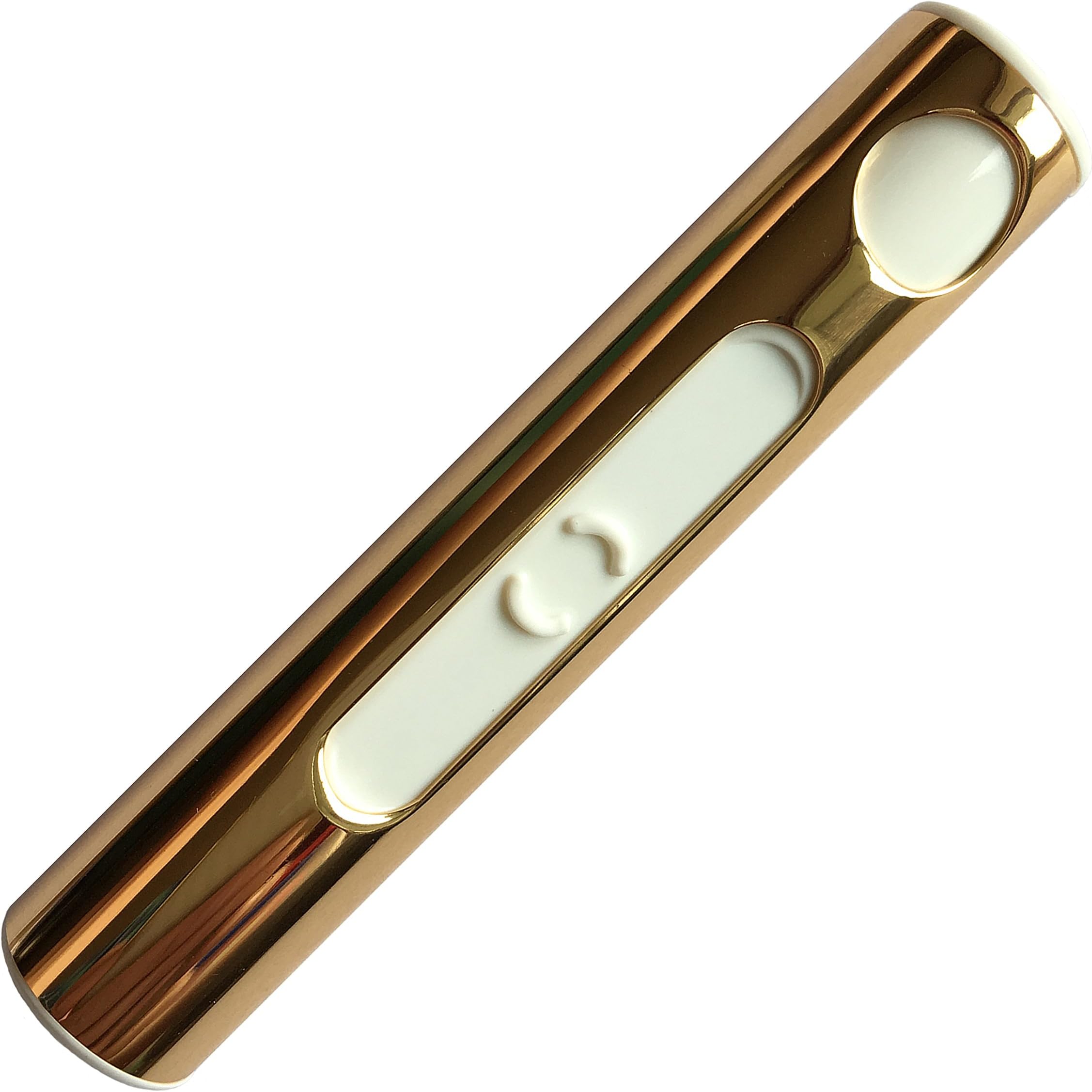 Mini Rechargeable Windproof Long Battery Life no Gas Electronic Lighter with USB Charging Cable flameless Safe Portable Slim Cigarette Lighter Set (Golden)