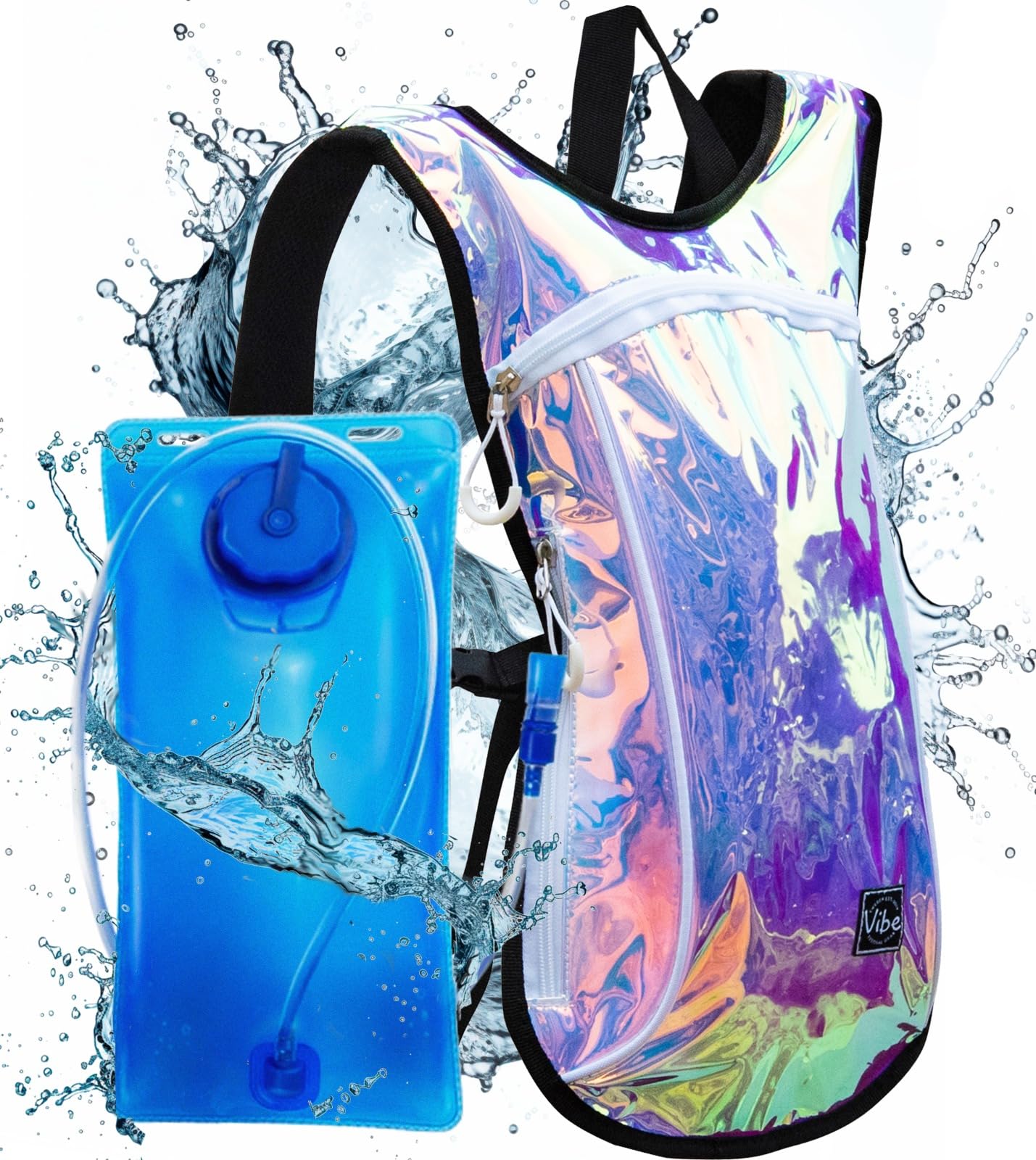 Vibe Festival Gear Hydration Pack Backpack with 2L Water Bladder for Women, Men, Teens, Kids - Hydropack Hydro Sports, Outdoor, Running, Camping,