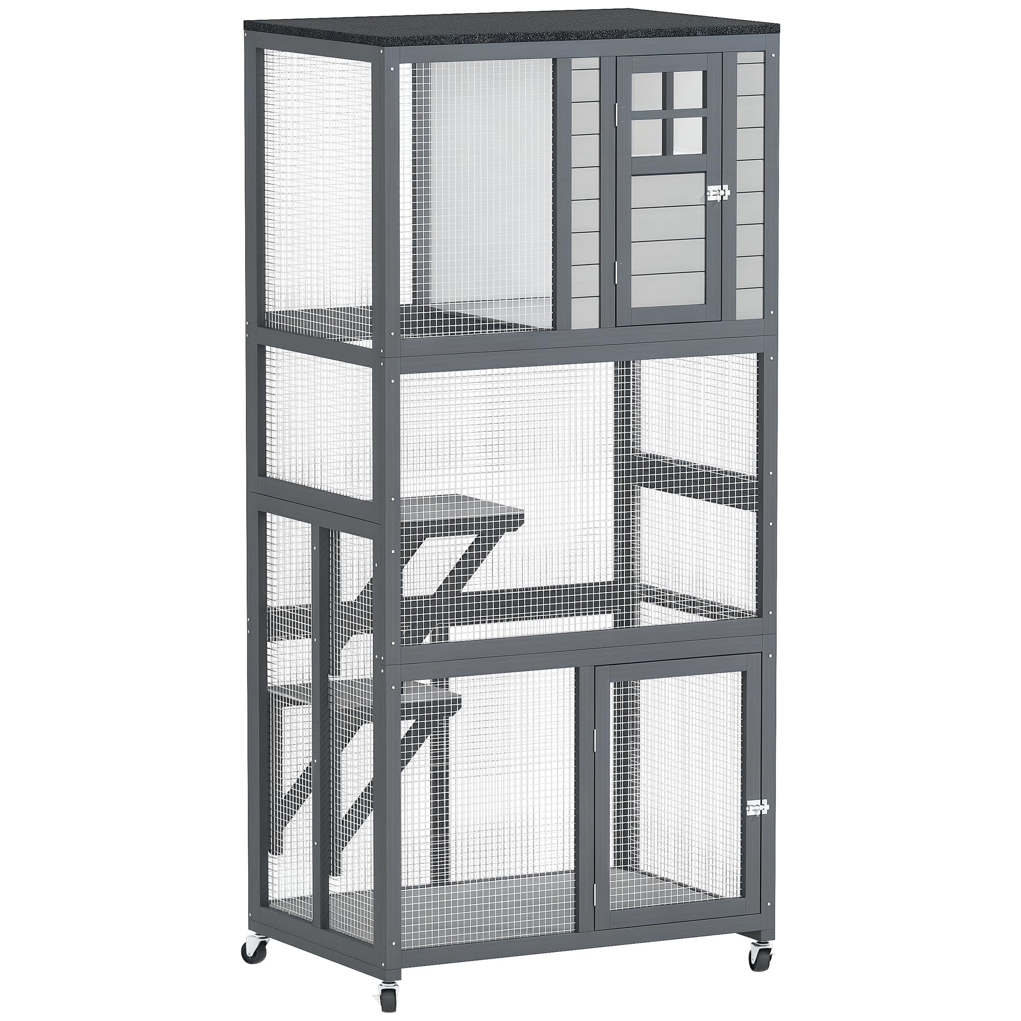 PawHut 74 Wooden Catio