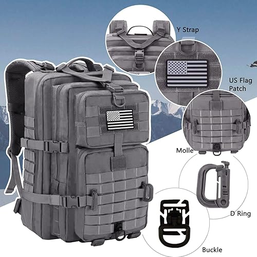 Miniatura 5 de Mochila táctica militar para campamento de 3 días, equipo de asalto para transportar carga, ligero y modular