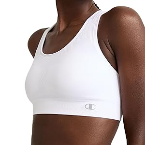 Champion Women's Sports Bra, Infinity Racerback, Moderate Support, Seamless Sports Bra for Women