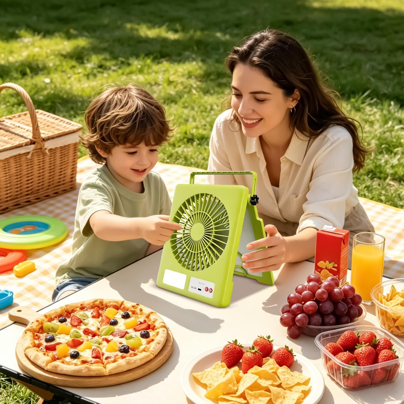 Ventilatore Solare Da Esterno Ricaricabile Portatile Silenzioso 3 Velocità | Ventilatori per Tende da Campeggio Per Tende Da Esterno Spiaggia Casa Escursionismo Pesca Giardino