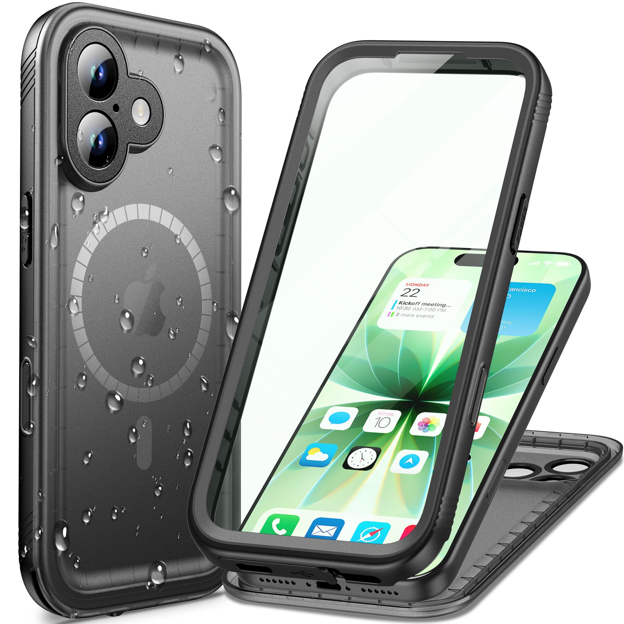 Cozycase TOP Cover Protettiva Magnetica Per iPhone 17 Impermeabile Antiurto Compatibile con Magsafe IP68 Subacquea Antipolvere 360 Completa Integrale Custodia 17 Militare Rigida Resistente Waterproof