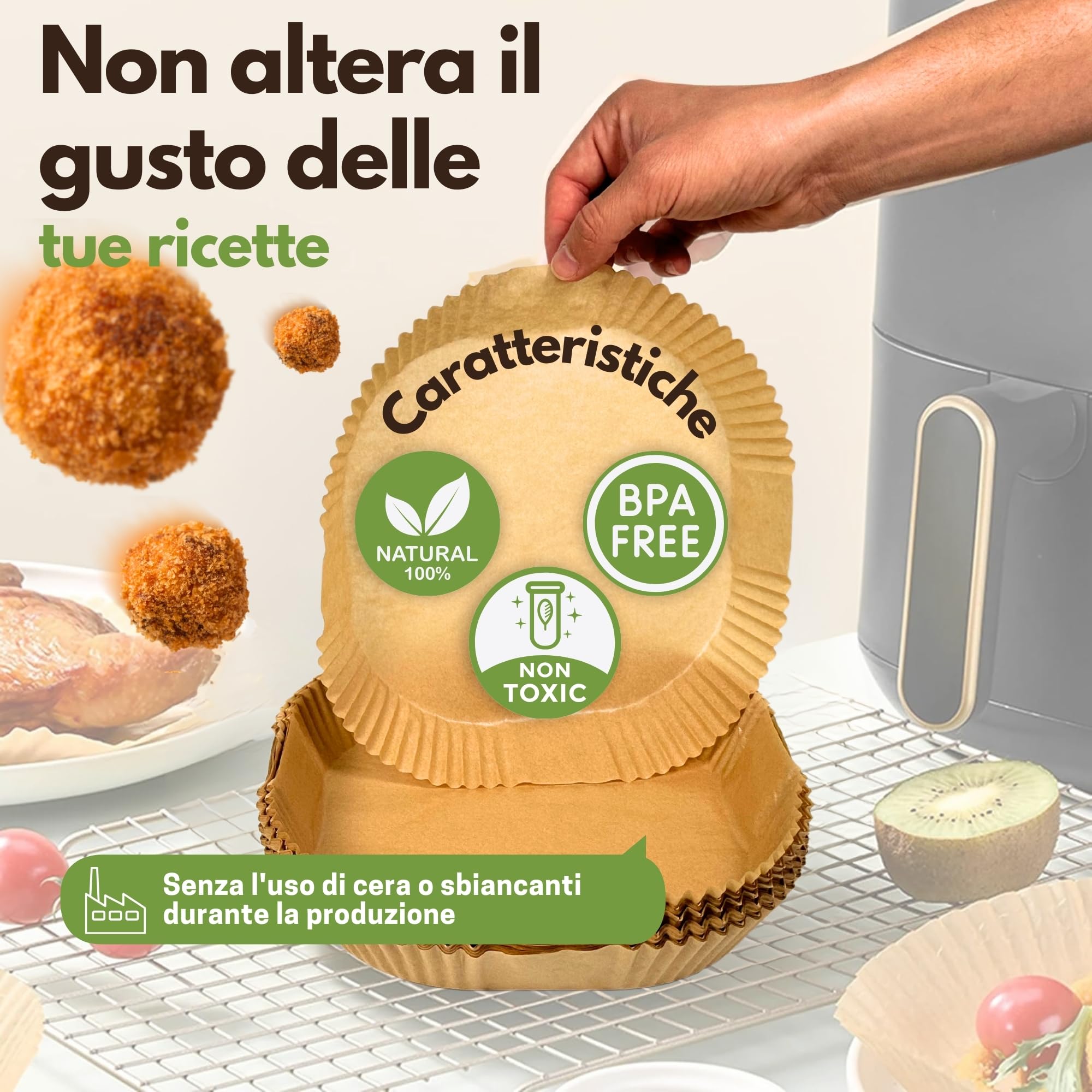 Toppits carta da forno per friggitrici ad aria calda 20cm (confezione da 20