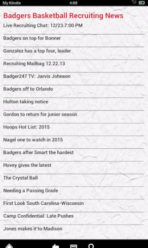 Wisconsin Basketball News (Kindle Tablet Edition)