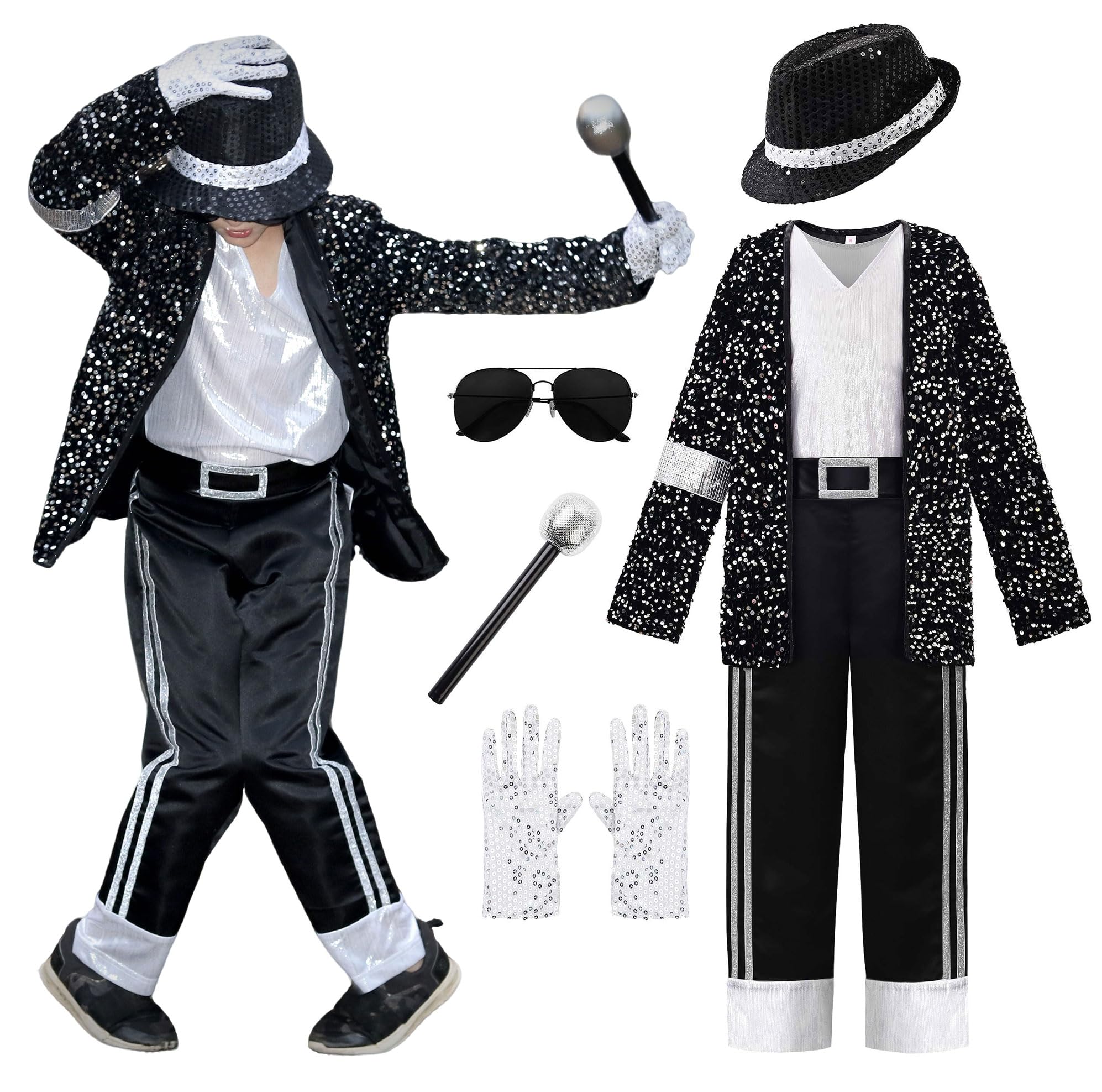 ReliBeauty Disfraz 80's Pop Star Cosplay niño Stage Performance Dancewear