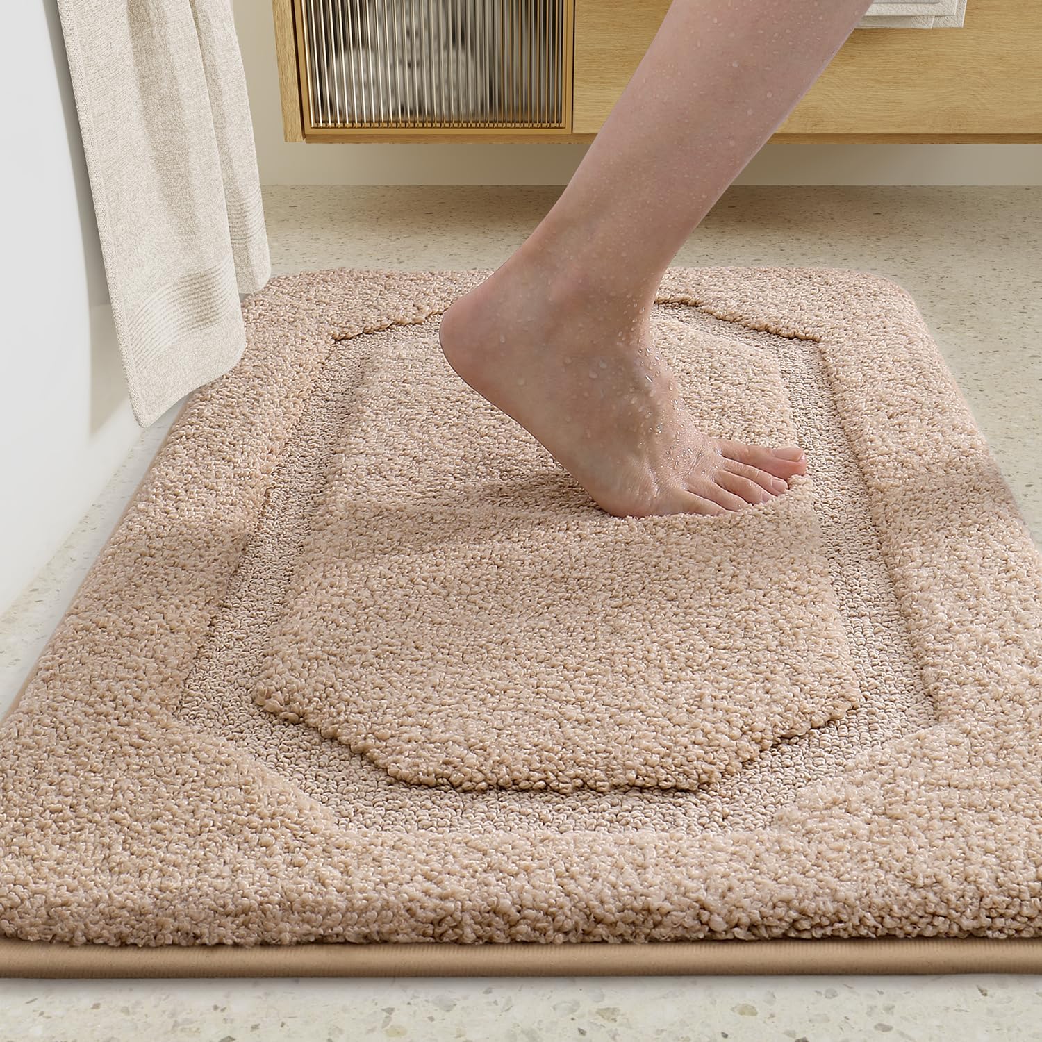 Color&Geometry Bathroom Rugs Non Slip Washable, 17"x30