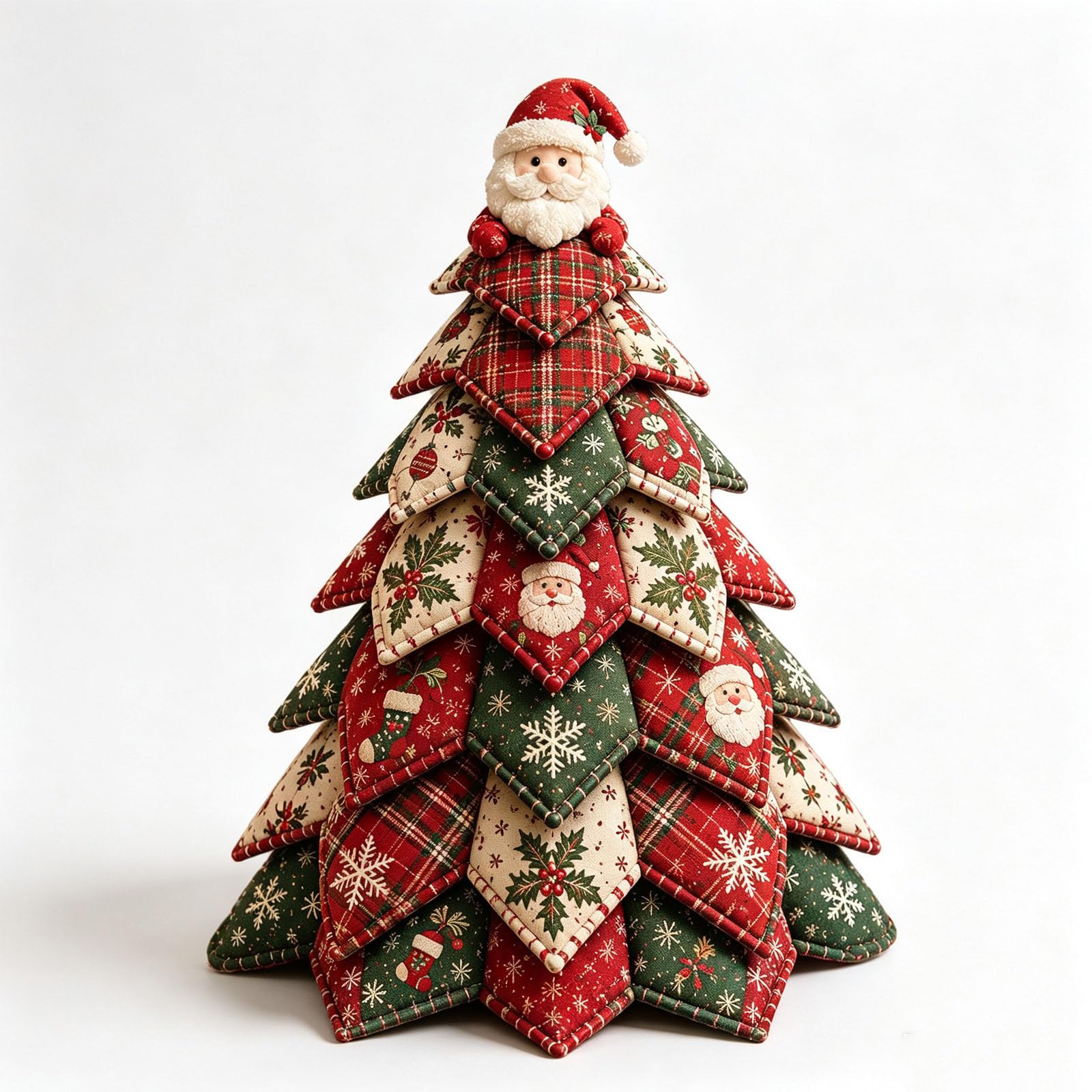 DIY Quilted Christmas Tree Kit, Handmade Fabric Table Tree Craft (D#)
