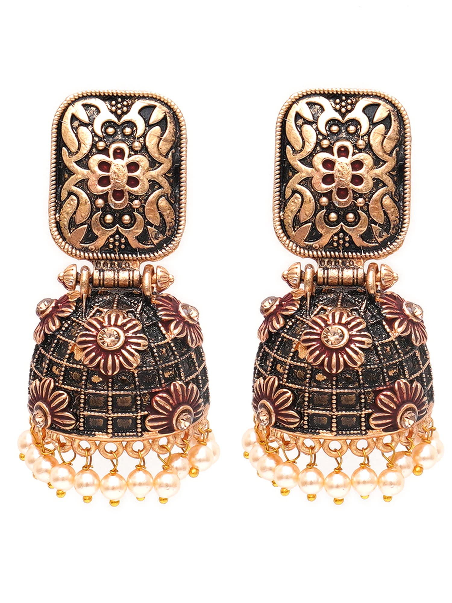 See full amazon price history chart for Karatcart Antique Gold Plated Floral Maroon Studded Jhumki Earrings for Women Karatcart Antique Gold Plated Floral Maroon Studded Jhumki Earrings for Women (B0BGJJ4N1Z) Amazon Price History, Amazon Price Tracker