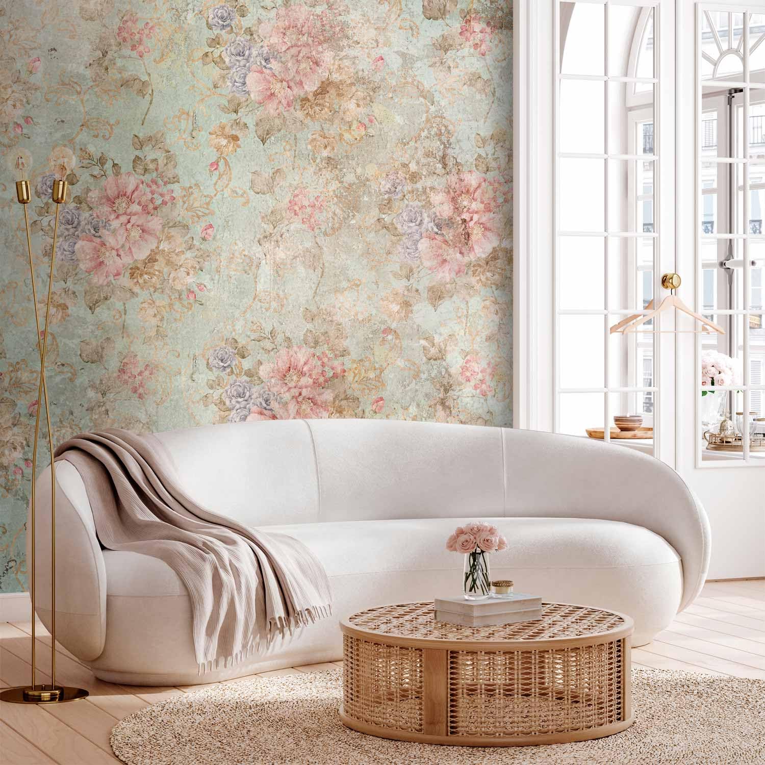 artgeist Wall Mural Flowers 118x83 in - XXL Non-Woven Wallpaper Fleece Wall Decor Photo Print Picture Image Design Nature Leaves Vintage Retro b-A-10127-a-a