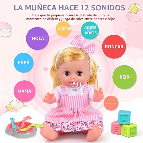 Miniatura 4 de Juego de juguetes de muñecas para el cuidado del bebé, juego de 36 muñecas, juego de peluquería, juguetes de muñeca para niños pequeños, incluye