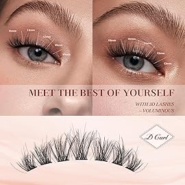 Higu clace Lash Clusters10-16mm Mixed Tray 3D Effect Volume Eyelash Clusters Soft D Curl Individual Lashes DIY at HomeV3D)