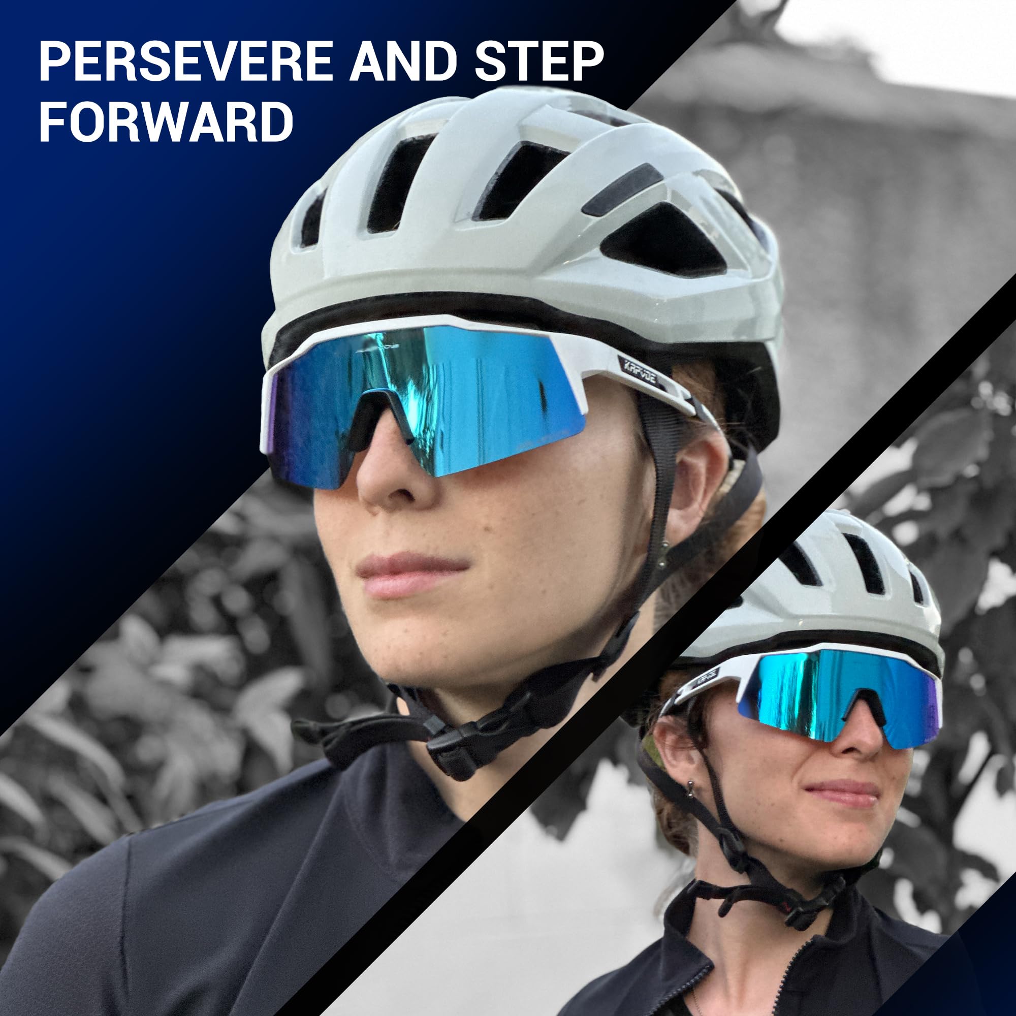 KAPVOE Gafas de Ciclismo Polarizadas TR90 K9023 con 4 Lentes Intercambiables