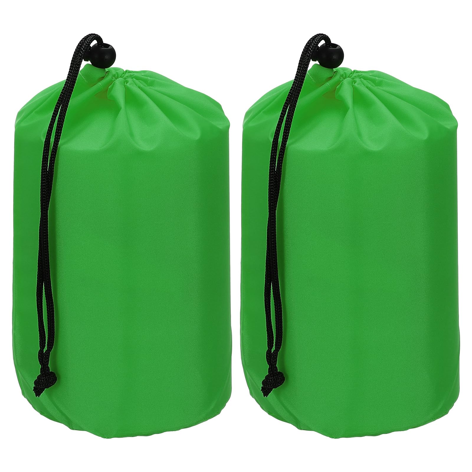 PATIKIL Stuff Sack, 2 Pcs 9 x 17 Inch Waterproof Outdoor Storage Sack Portable Drawstring Dust Flap Bag Lightweight Sleeping Bag for Camping Hiking Travel, Green