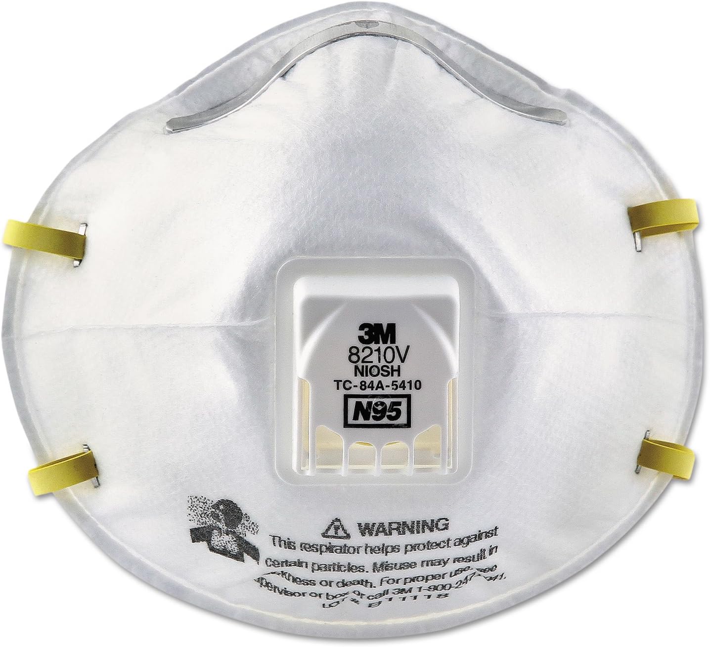 3M 8210V Particulate Respirator with Cool Flow Valve, Grinding, Sanding, Sawing, Sweeping, Woodworking, Dust, 10/Box