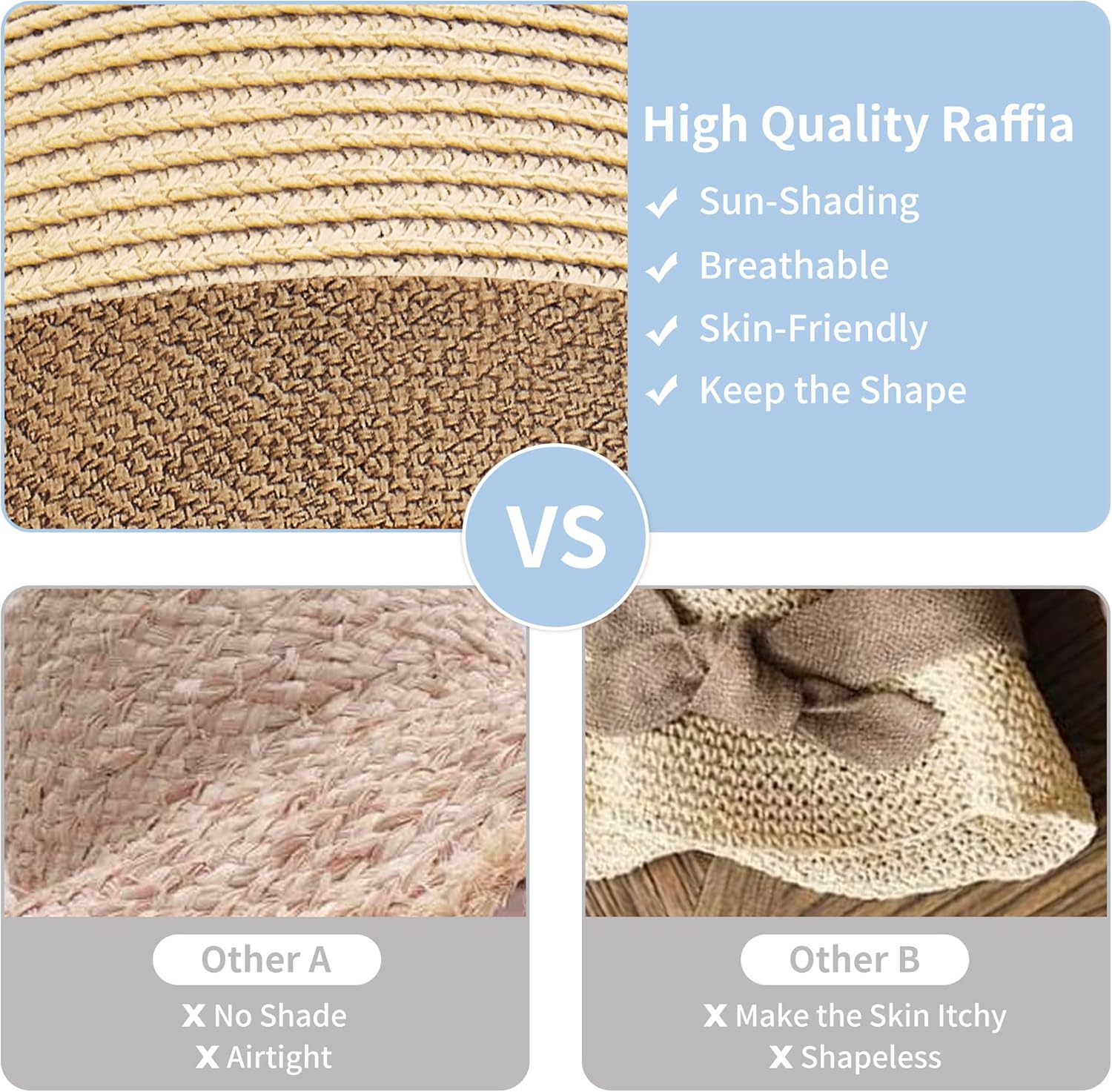 Women Sun Straw Hat Cloche Hat Summer Hat for Women 1920s Vintage Hat Foldable Packable for Beach Vacation - Image 4