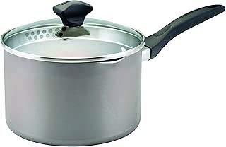 Farberware 21402 Dishwasher Safe Nonstick Sauce Pan/Saucepan with Straining and Lid, 3 Quart, Silver - coolthings.us