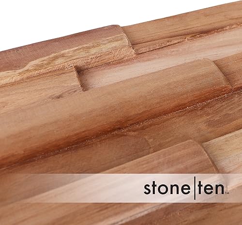 Miniatura 6 de Stone Ten Paneles de pared 3D de teca - Tablones de madera de teca - Paneles de madera boho para pared - Paneles de pared decorativos - Paneles de