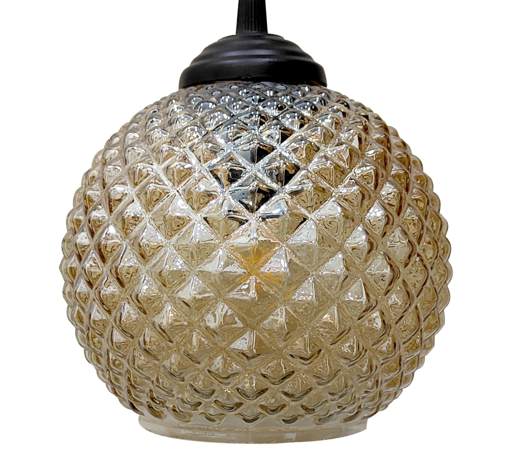 VRCT Glass Shade for Modern Pendant Light Wall Lamp Globe Shape (White) (Pineapple)-picture-19