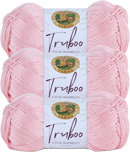 (3 Pack) Lion Brand Yarn Truboo Yarn, Light Pink