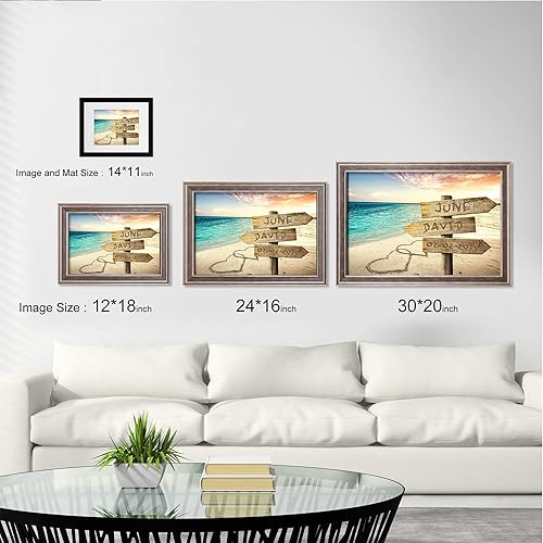 Miniatura 5 de Heart in Heart Sign Unique Personalized Photo or Canvas Prints with Couple's Names and Special Date on Sign,Perfect Present for