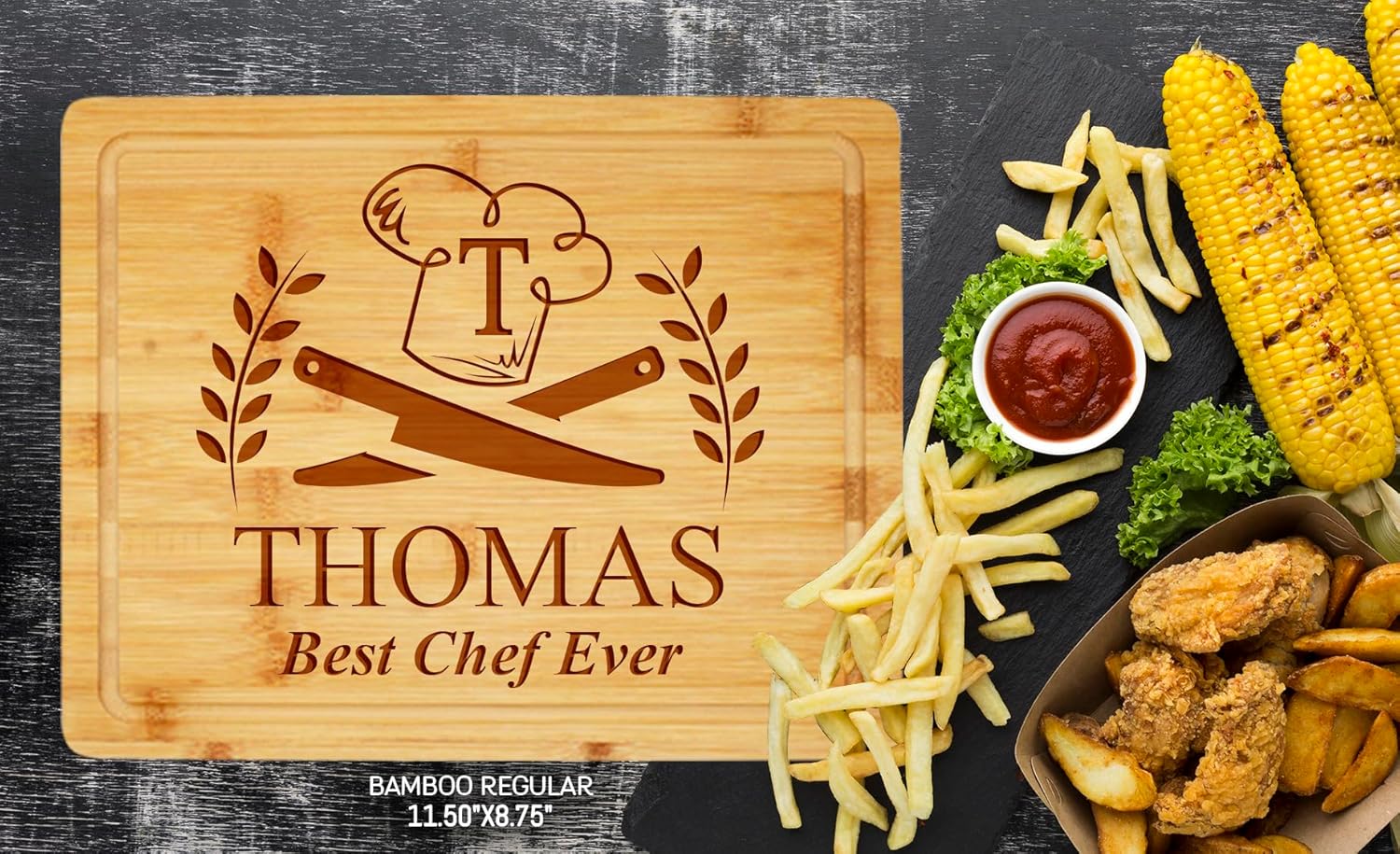 Personalized Christmas Gifts, Custom Engraved Wood Bbq Cutting Board for Men - Unique Gift Idea for Dad, Grandpa, Husband, Him - Fathers Day Gift - Personalized Grilling and Barbecue Tool For Men - Image 5