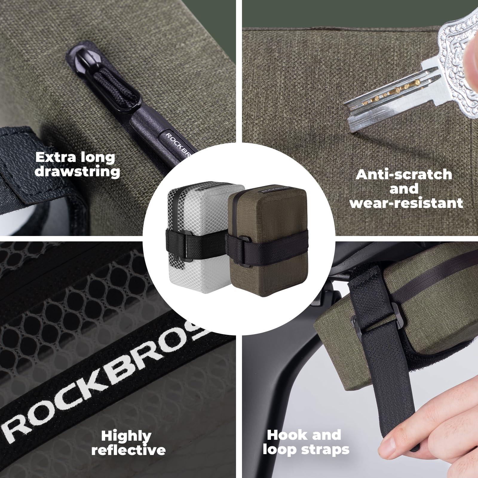 ROCKBROS Fahrrad Satteltasche Mini fahrradtasche wasserdichte und Leichte Sattelstützentasche für Rennräder MTB Kompakt und Tragbar Fahrradzubehör
