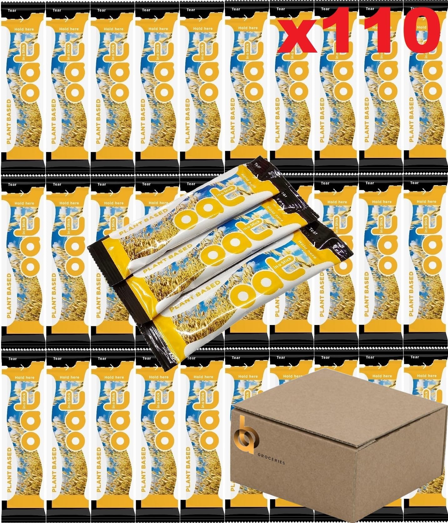 110x Plant Based Long Life UHT Oat Drink 10ml Milk Sticks Portions Sachets Lakeland