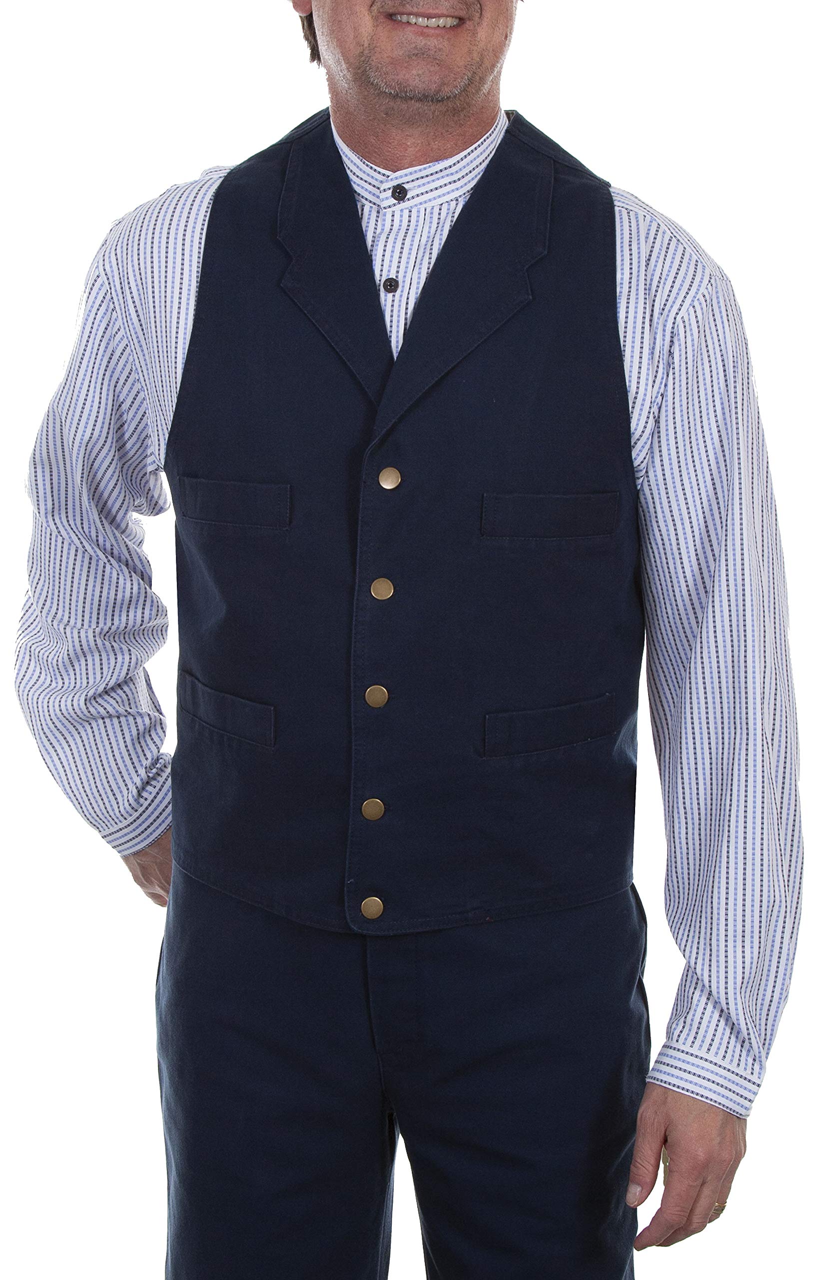 Scully Men's Rangewear Cotton Canvas Vest, Navy - X-Large