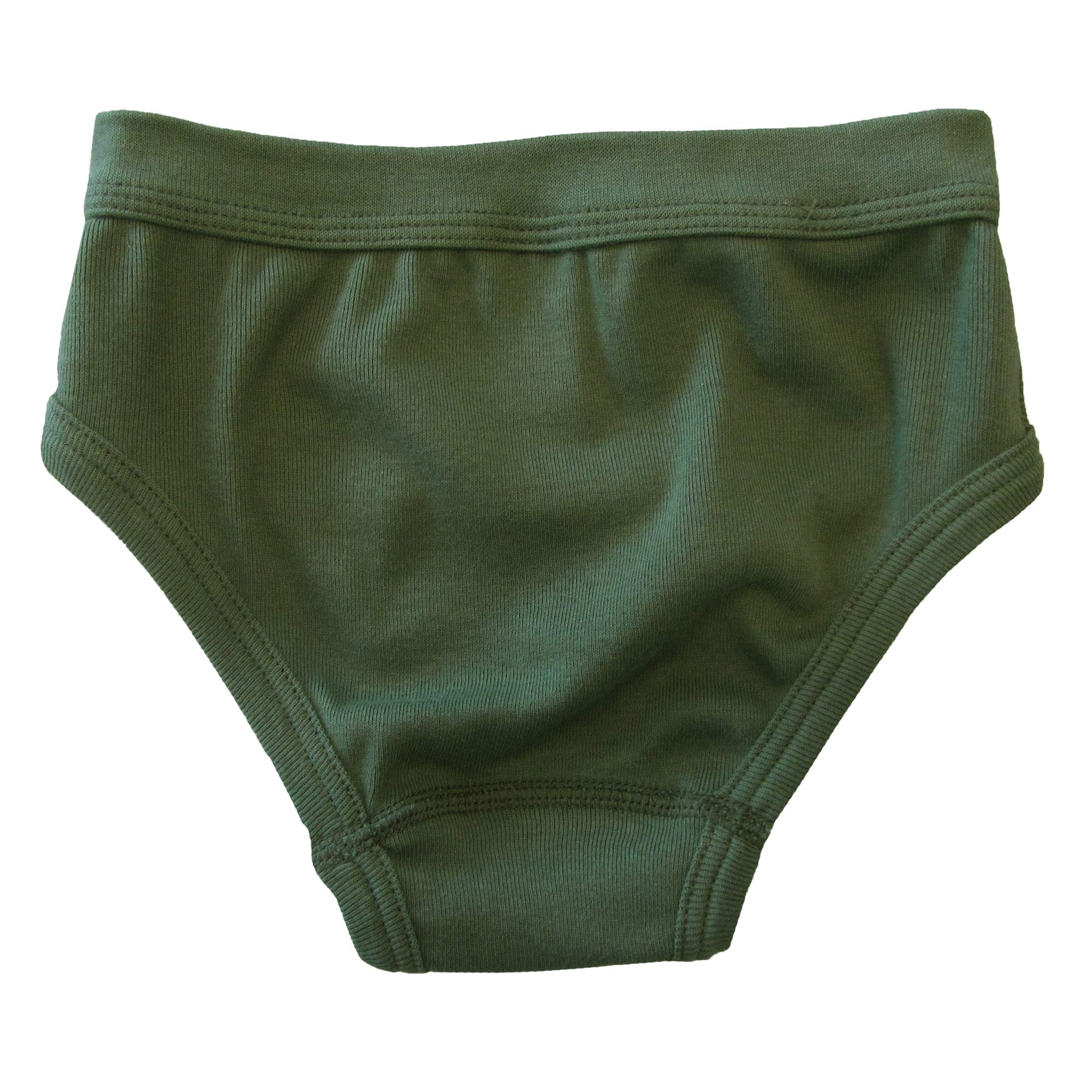 HERMKO 2840 4er Pack Jungen Slip mit Weichbund aus Bio-Baumwolle, Farbe:Olive, Größe:152