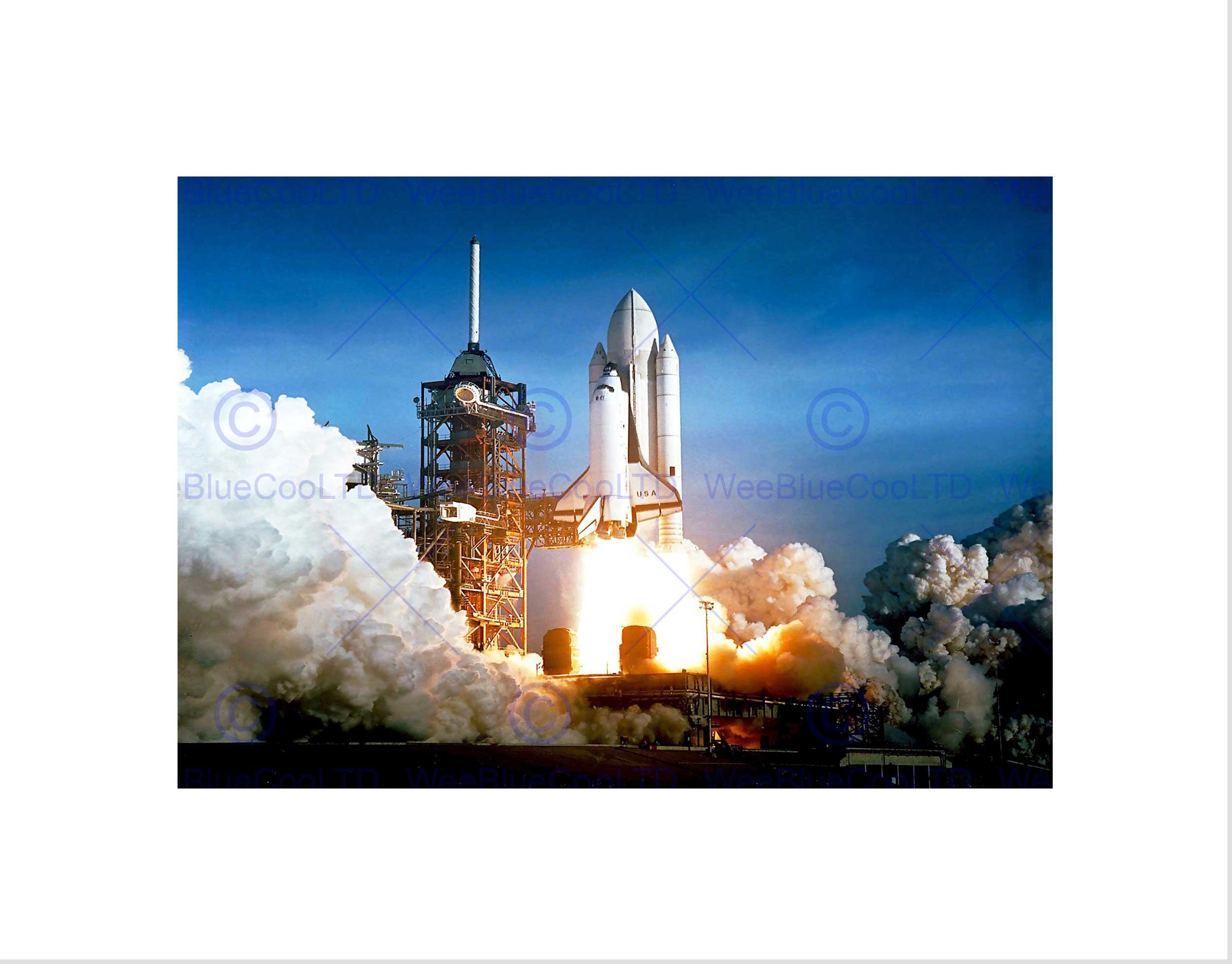 Wee Blue Coo Space 1981 Shuttle Launch Number One Columbia NASA Wall Art Print