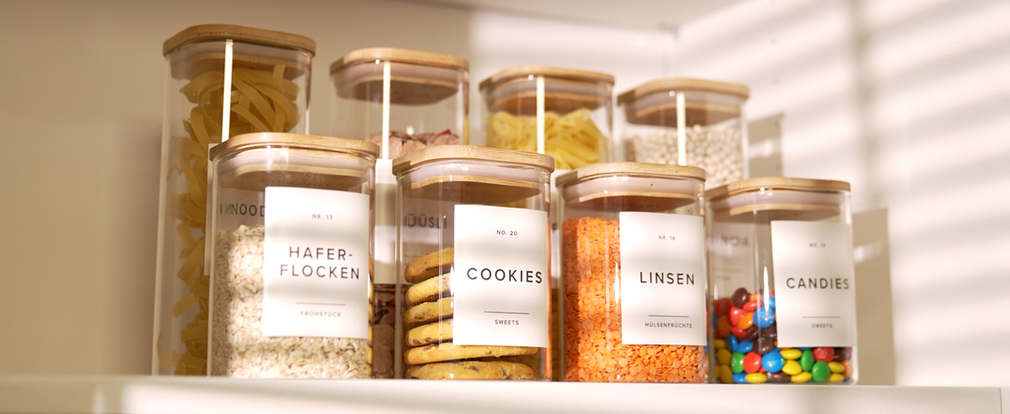 Amazon.com: EDELHAUS Square Glass Storage Containers with Bamboo