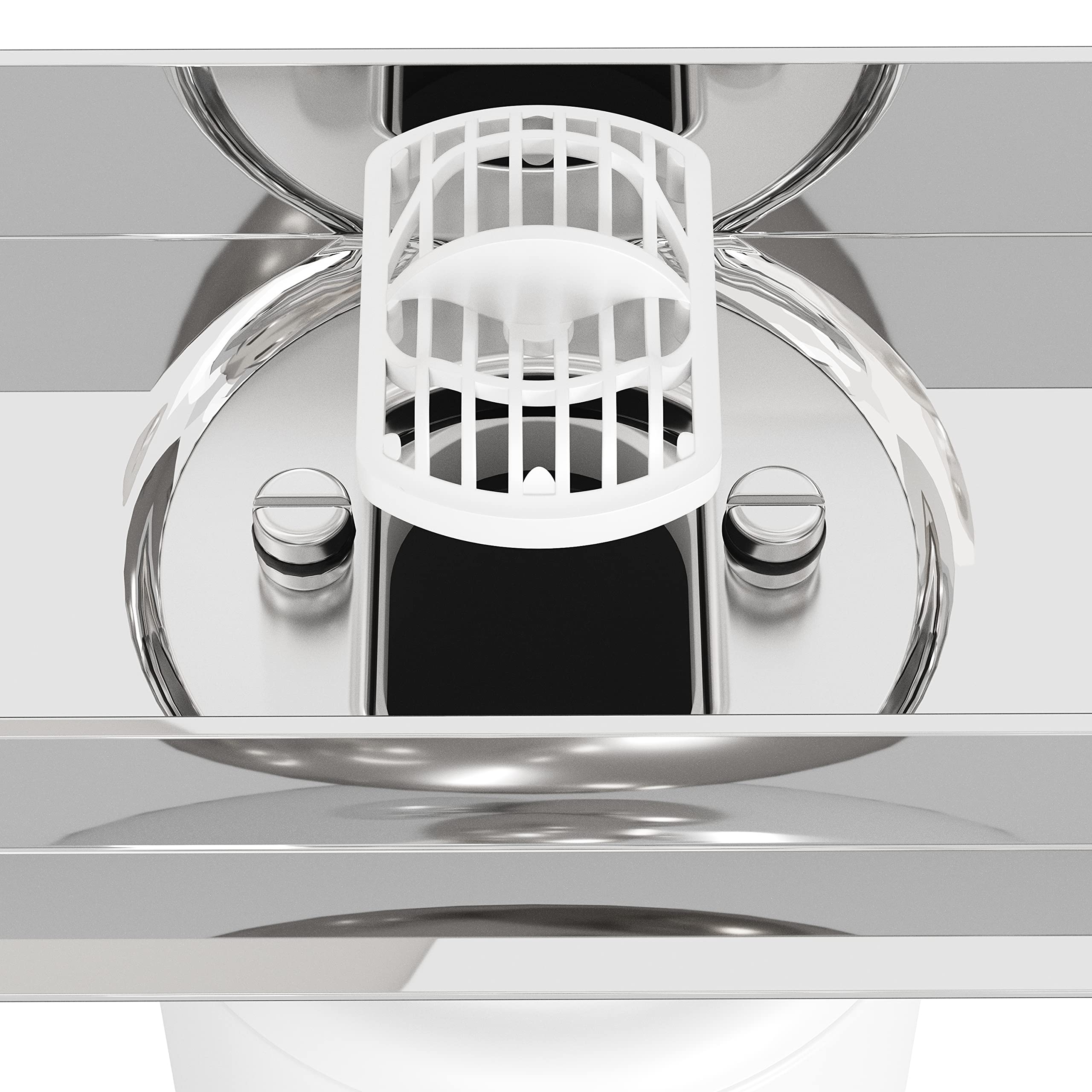 SET completo - Canalina Doccia lucida 120 cm AQUABAD® SDS Premium in acciaio inox, incluso il setaccio per capelli, Domoplex l'uscita orizzontale, il coperchio piastrellabile e il set di base