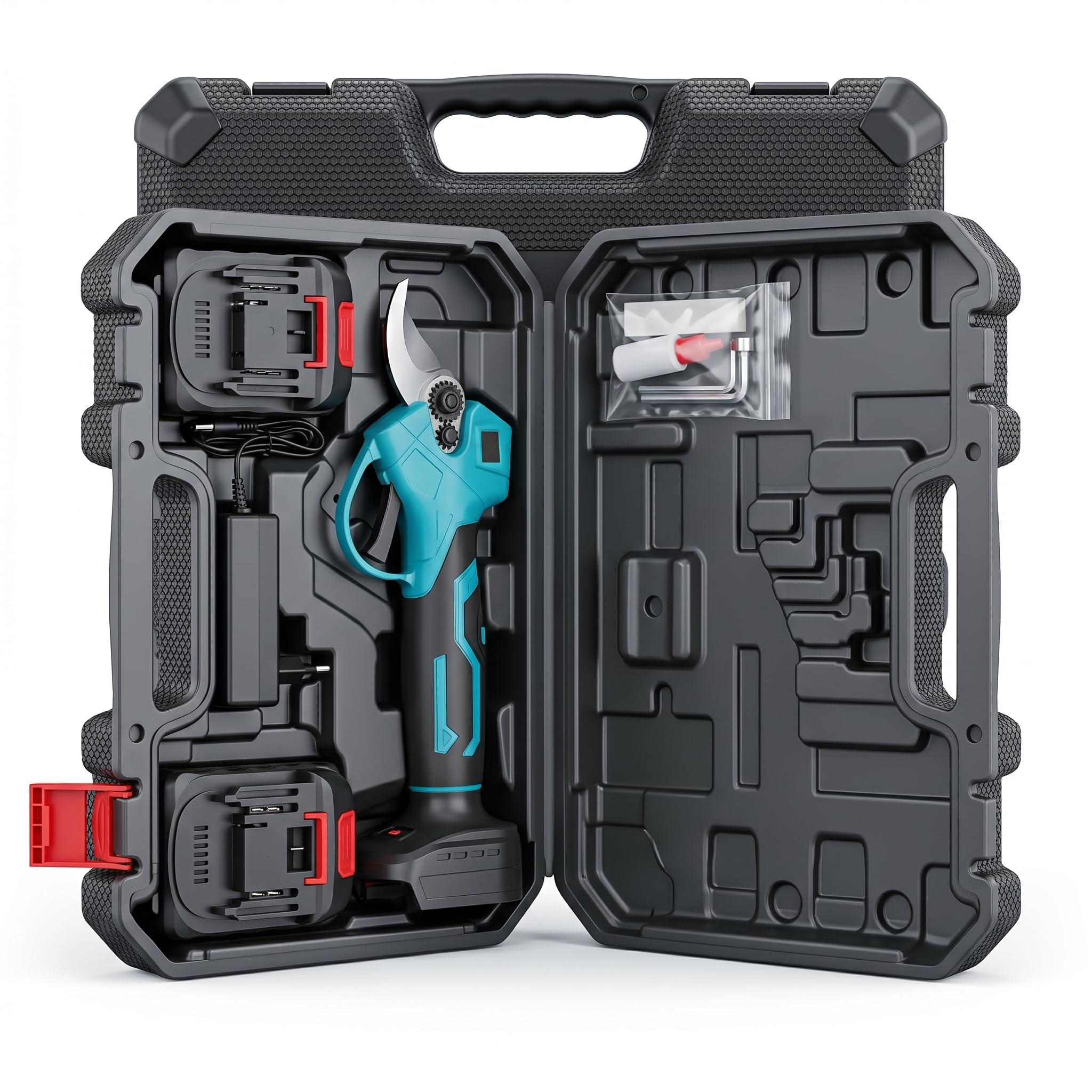 Tijeras de Podar Eléctricas 21V Inalámbricas Brushless Batería Recargable | Corta ramas gruesas sin esfuerzo: 21V Motor Brushless + 2 Baterías recargables incluidas