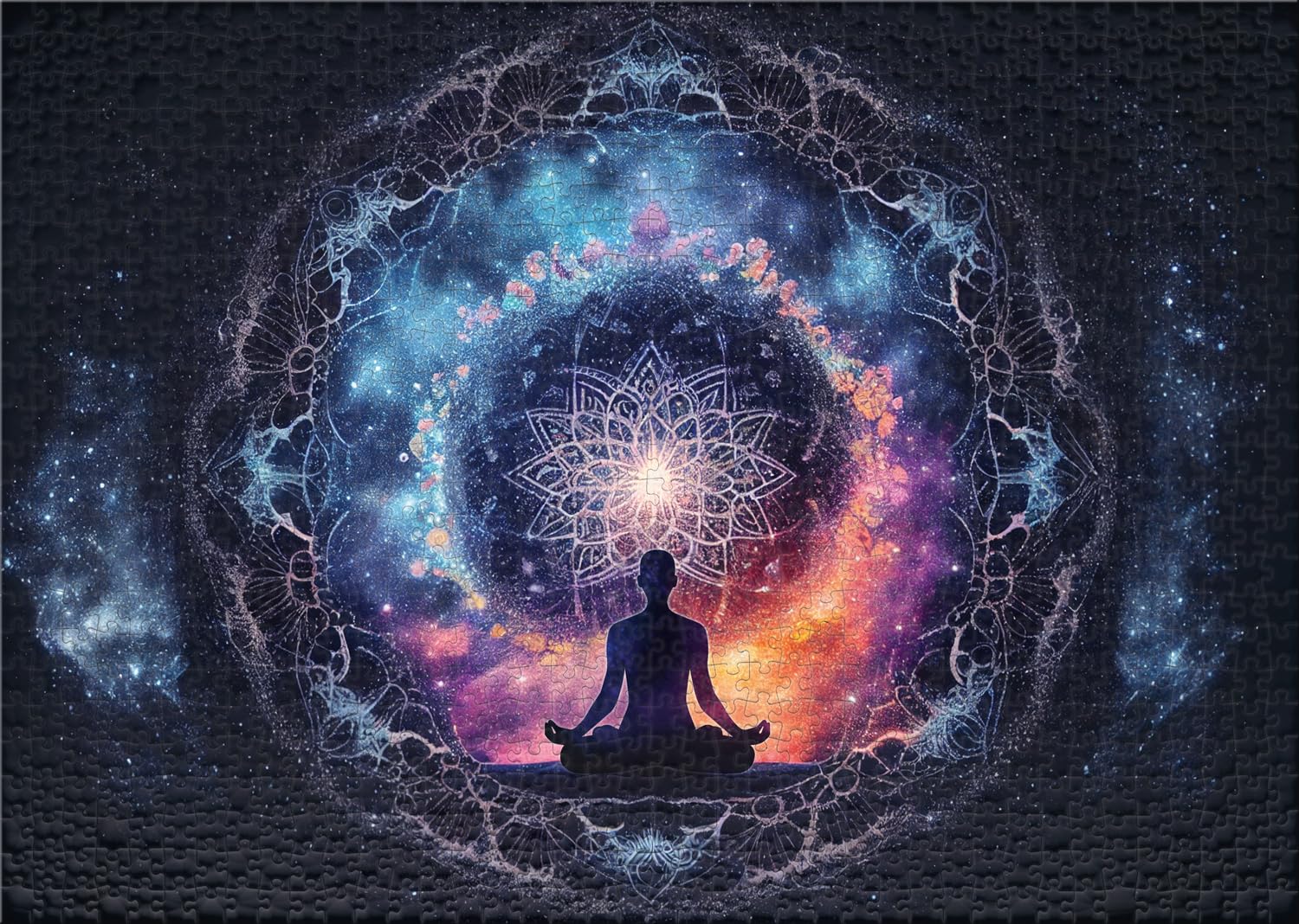Ulmer Puzzleschmiede - Puzzle "Chakra" - Puzzle intense de 2000 pièces pour adultes - Motif méditatif avec symbole mandala, énergie de l'univers