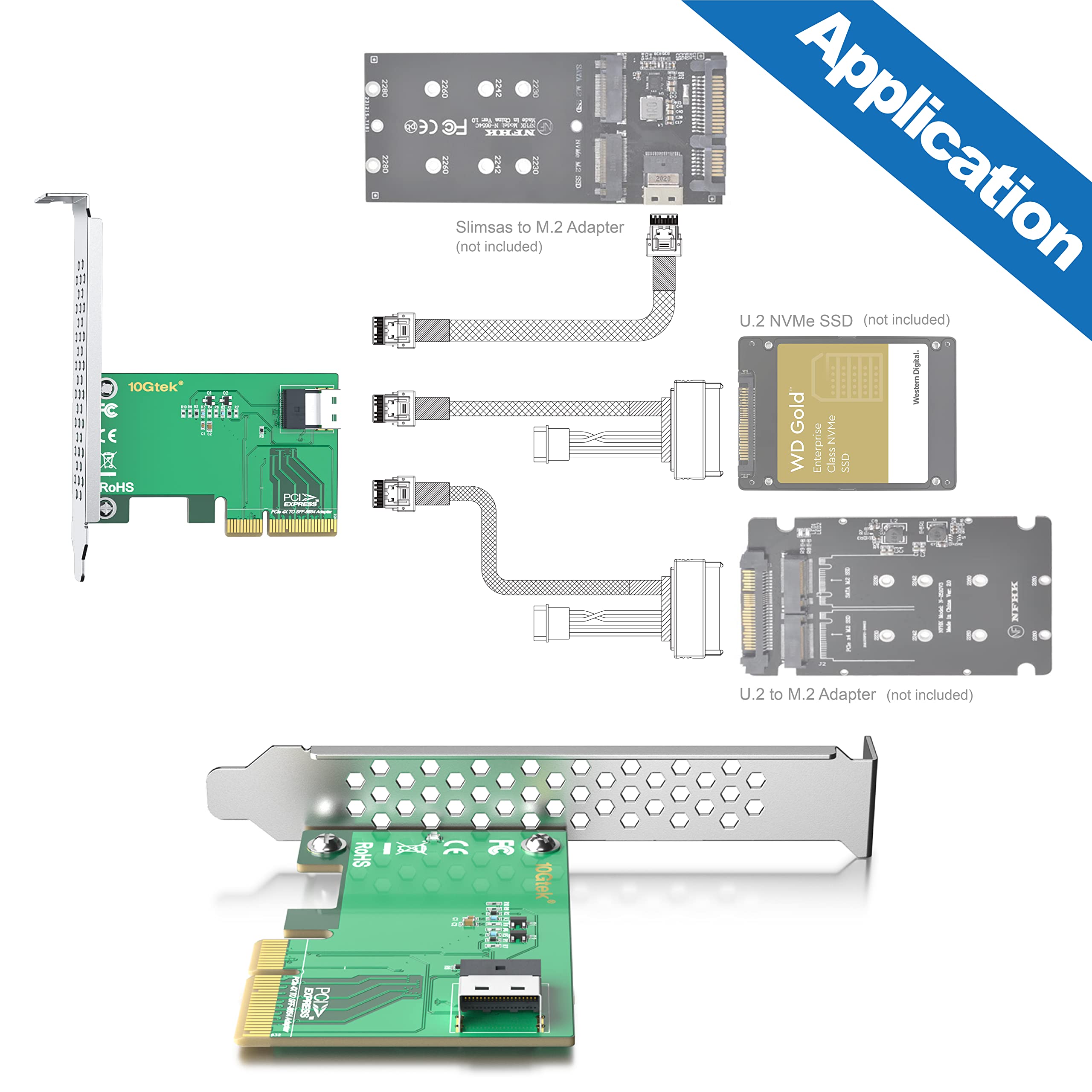 QDA-U2MP | Use two M.2 PCIe NVMe SSD in a U.2 PCIe NVMe SSD drive bay