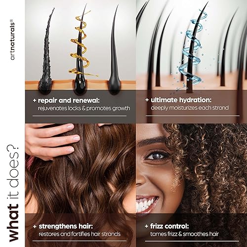 Miniatura 3 de artnaturals Juego de champú y acondicionador marroquí con aceite de argán para la pérdida del cabello, (2 x 16 onzas líquidas16.0 fl oz),