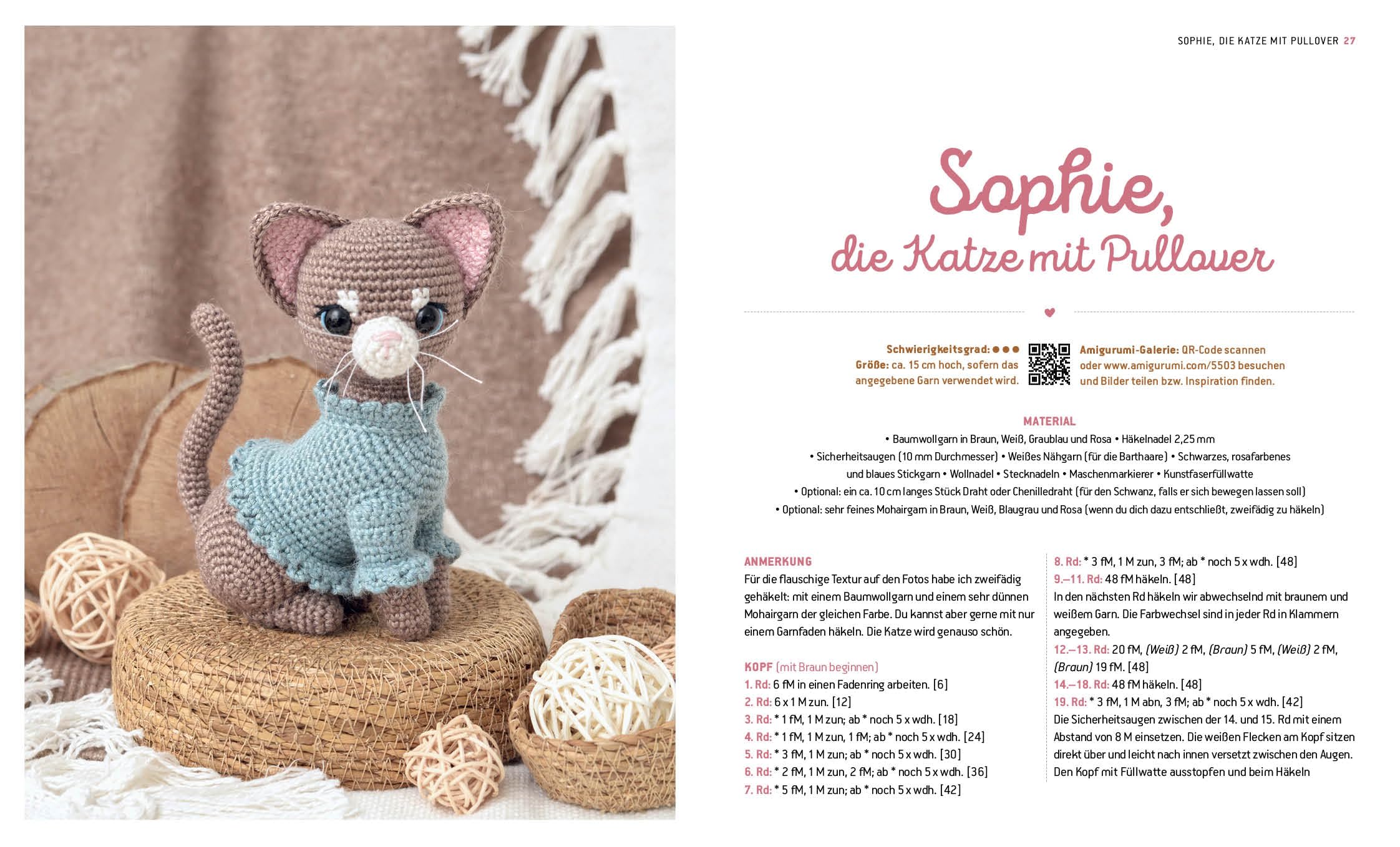 Süße Pfötchen - Hunde und Katzen als Amigurumis häkeln: 15 zuckersüße Projekte für Hundefreund*innen und Katzenliebhaber*innen - mit Video-Tutorials zu allen Häkelgrundlagen