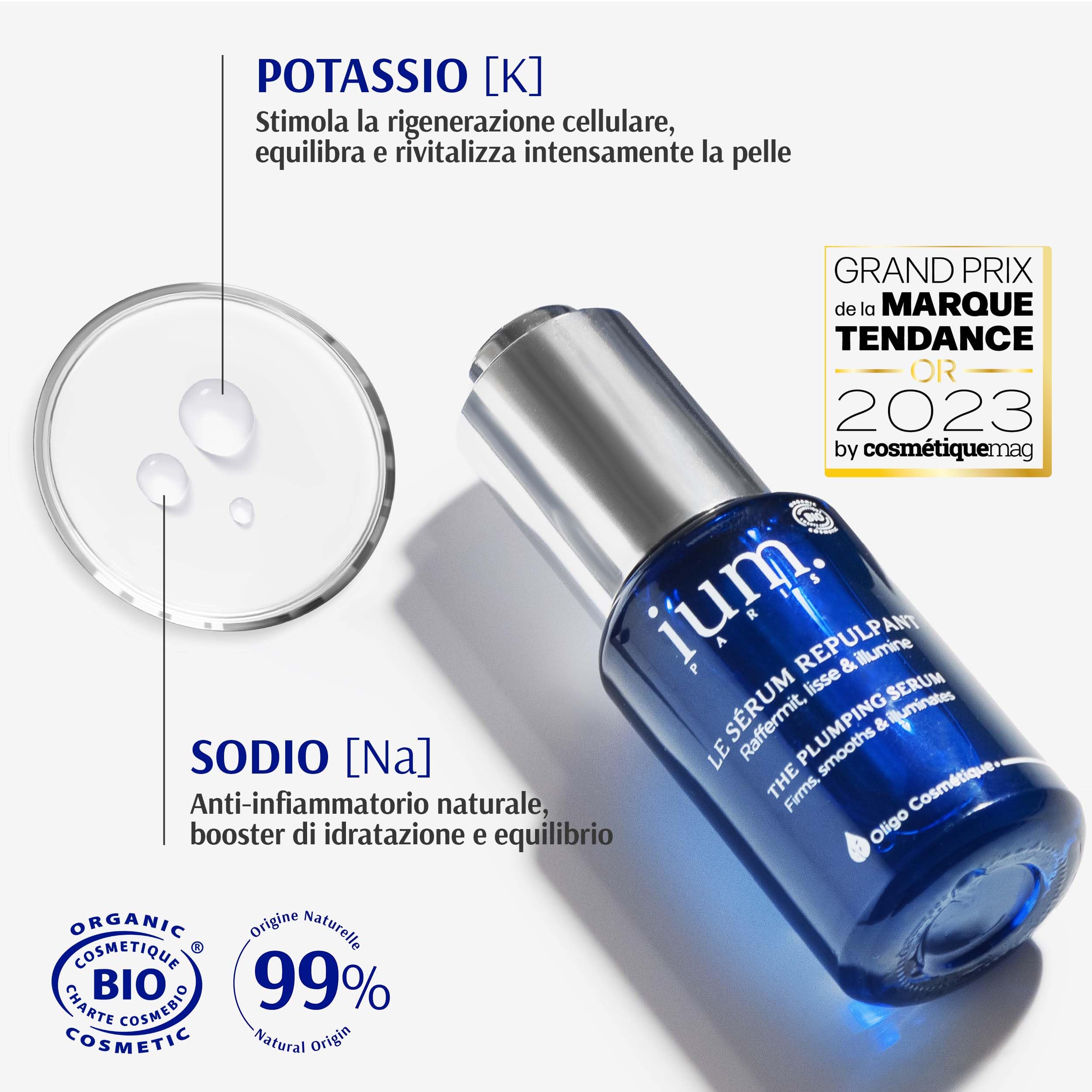 Siero Rimpolpante - Siero Viso con Ingredienti Naturali - Migliora l'aspetto della pelle - Per Tutti i Tipi di Pelle - 30 ml, Bio & Vegan