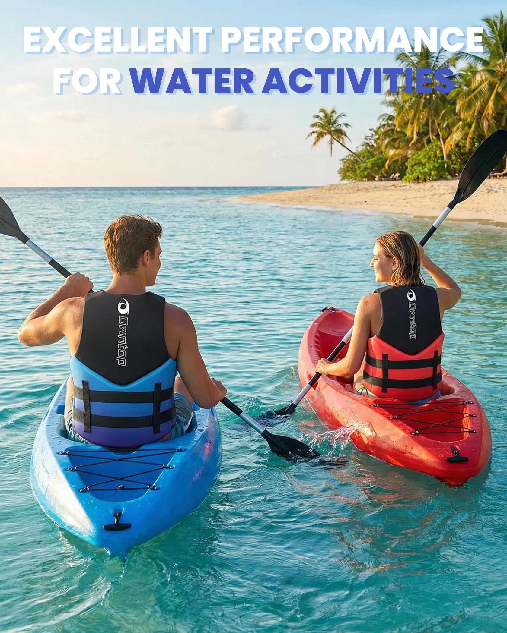 Owntop Adult Float Vest | Folding Neoprene Buoyancy Aid with Double Waist Straps | Lightweight Floating Vest for Boat, Kayak, Paddle and Fishing - 5