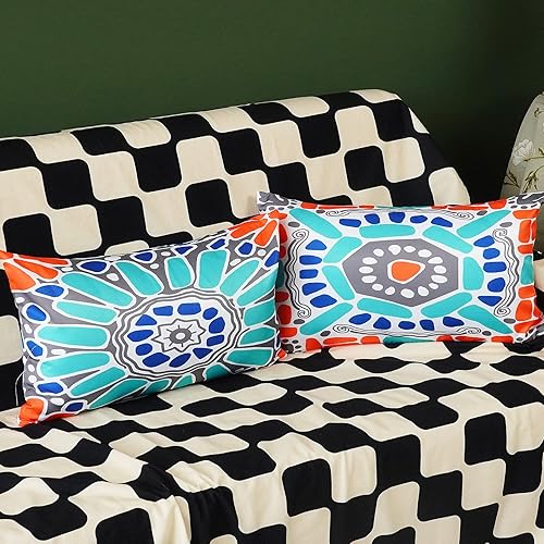 Miniatura 3 de ONWAY Juego de 4 fundas de almohada impermeables para exteriores de 12 x 20 pulgadas, diseño floral, bohemio, decorativas, para casa de campo, para