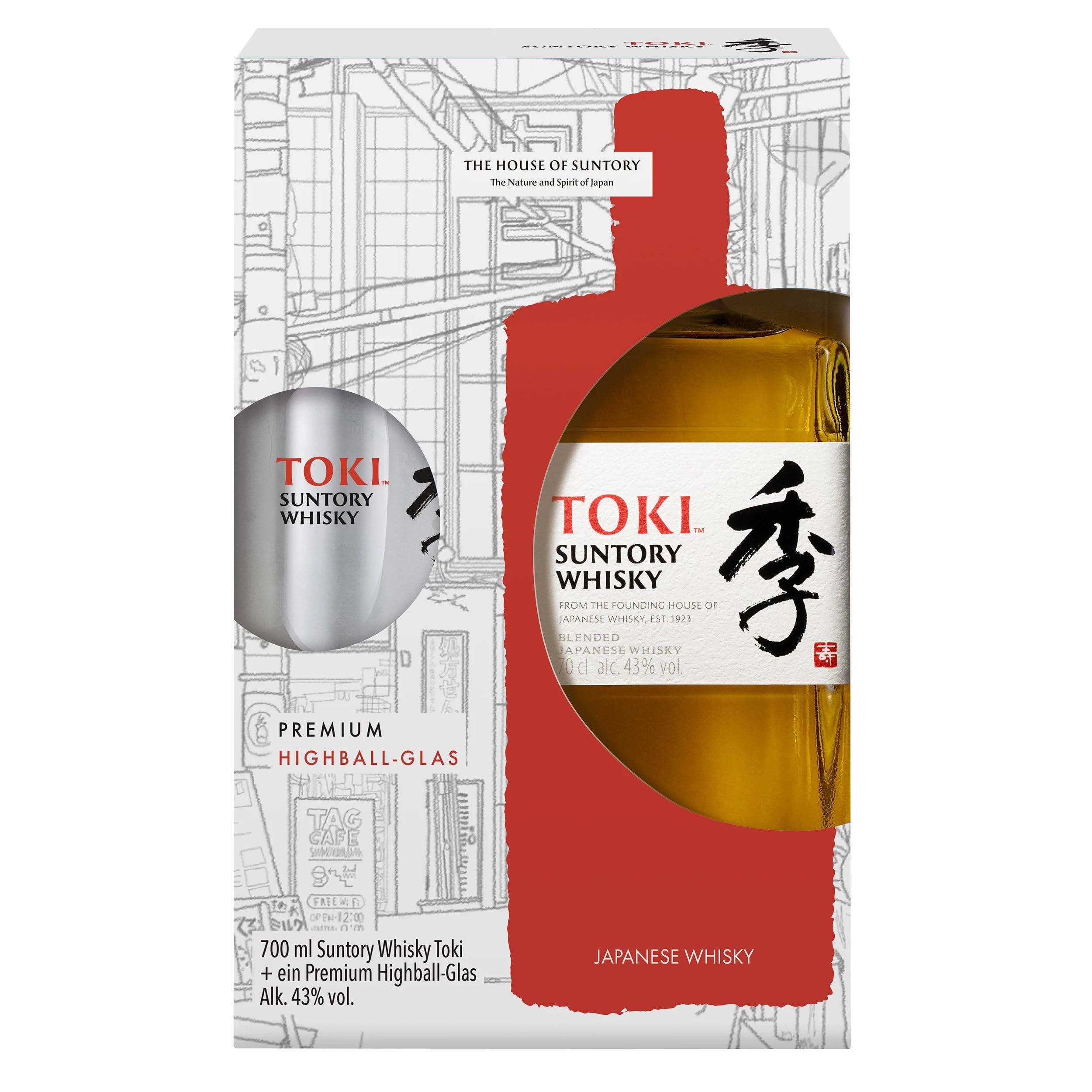 Suntory Toki + Highball-Glas | Japanischer Blended Whisky | 43% Vol | 0,7l