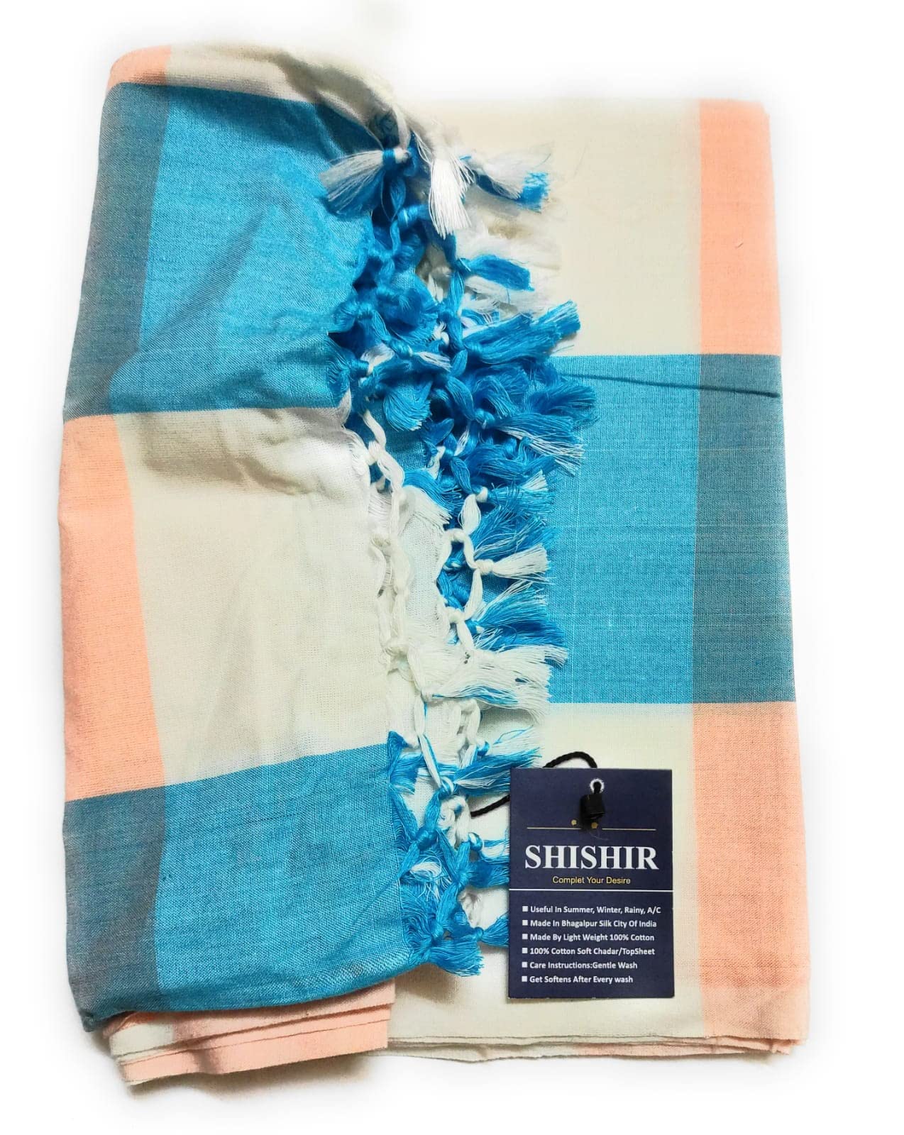 SHISHIR Bhagalpuri Cotton Odhne Wali Chadar Thin Layer Blanket for Little hot in Summer Evening Cool Wind Top Warm Weather Southern Part and for Coastal States of India