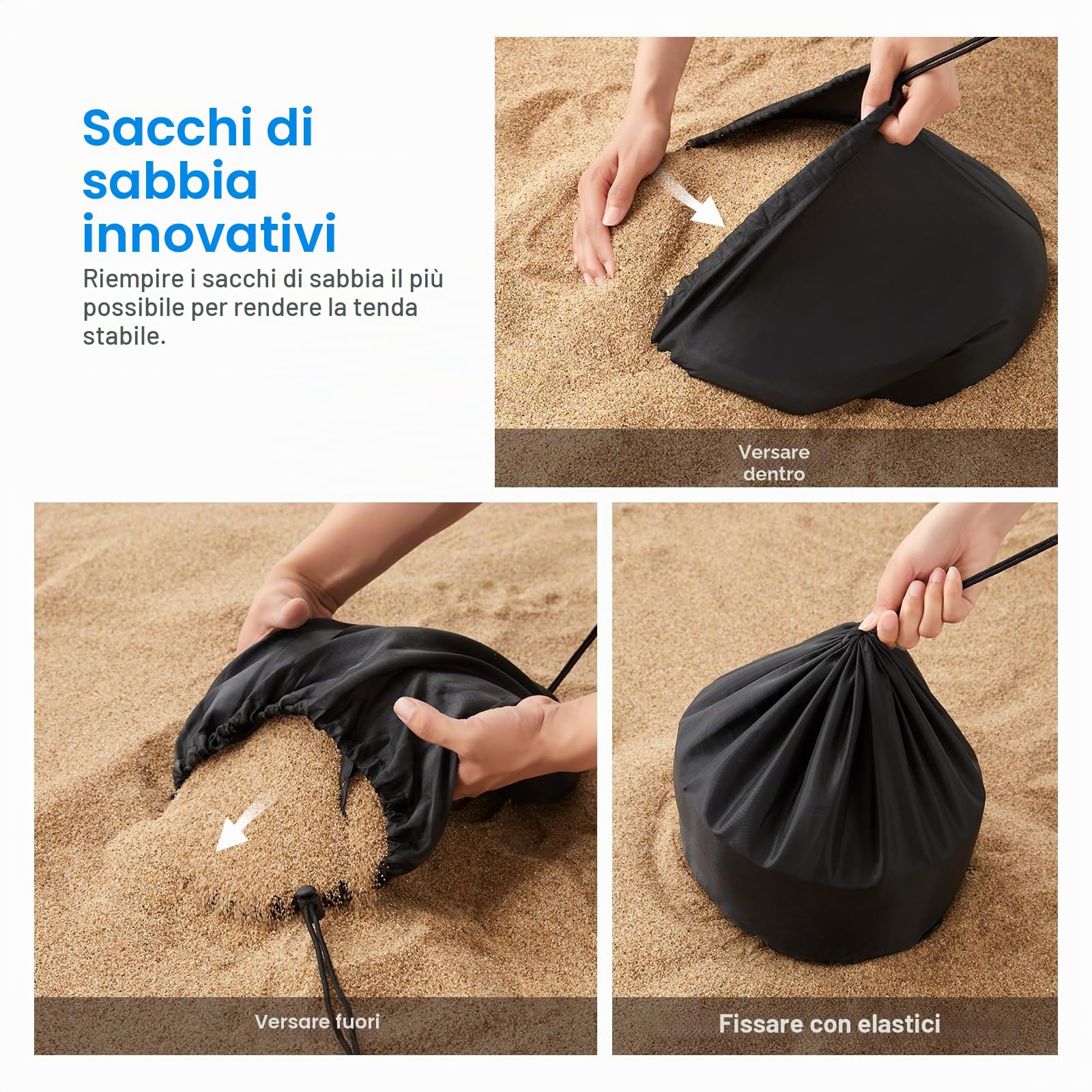 WolfWise Tenda da Spiaggia con Protezione Solare UPF50+