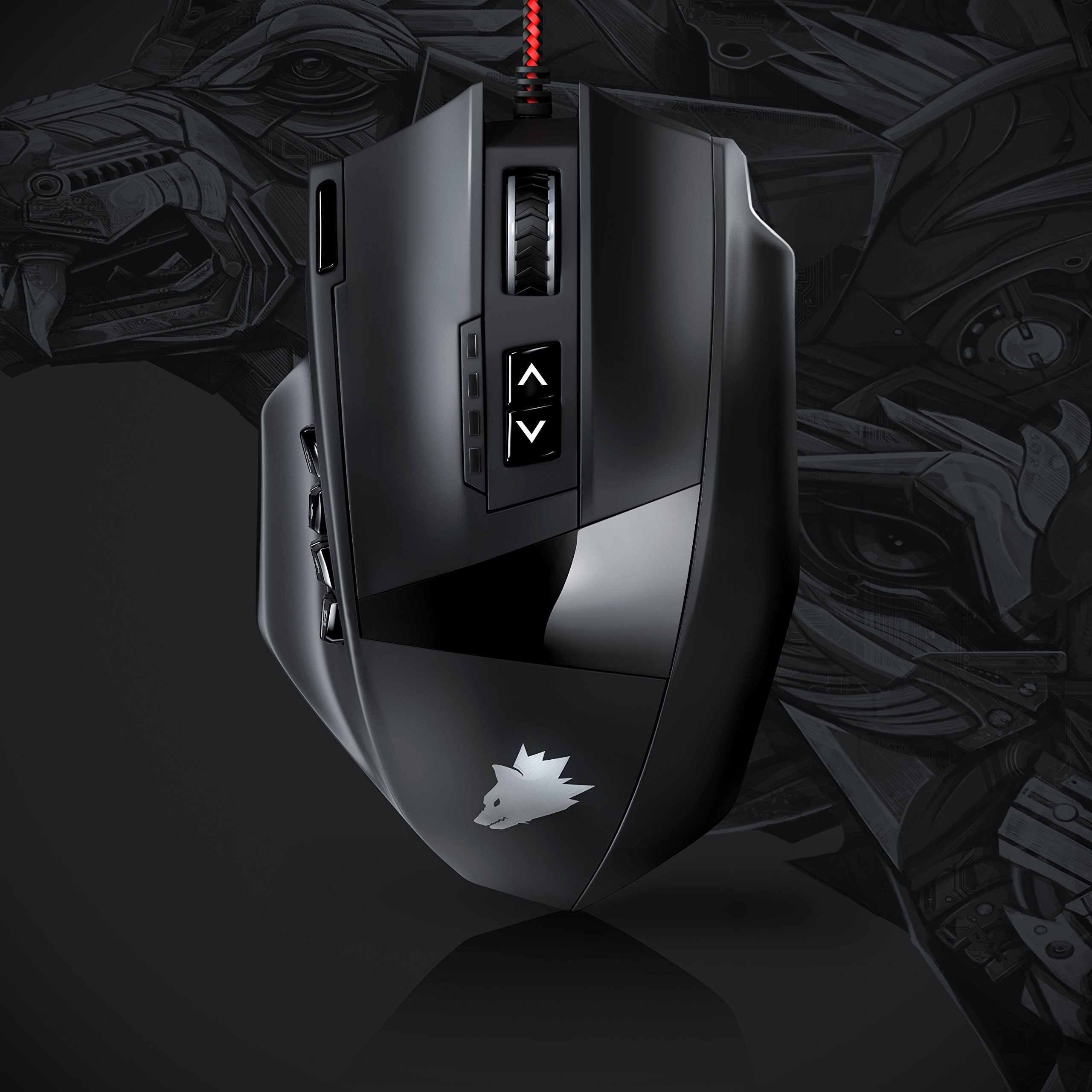 Titanwolf 16400 DPI USB Laser Gaming Mouse 18 Tasten Avago Sensor MMO programmierbare Tasten LED-Beleuchtung