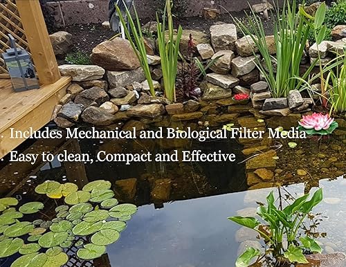 PondH2o - Filtro de estanque de gravedad bio para hasta 3100 galones, suministro de estanque de peces Koi para jardín de agua en el patio trasero